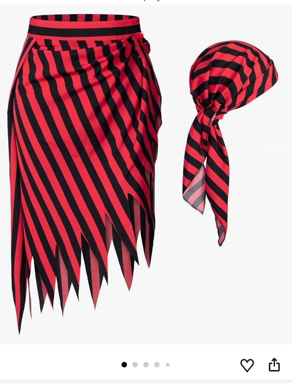 Halloween Pirate Wrap Skirt with Bandanna